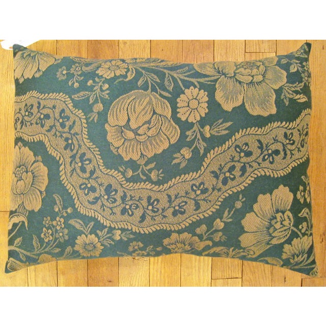 Vintage Decorative Pillow with Floral Chinoiserie; size 1’9" x 1’3”. A vintage decorative pillow with floral chinoiserie,...