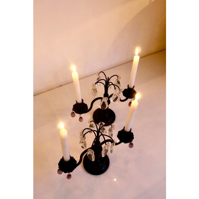 Metal Girandole Candelabras, 1890s, Set of 2 For Sale - Image 7 of 8