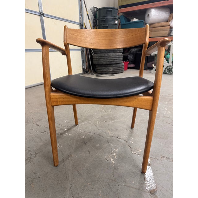 Pair of Mid-Century Danish Teak Dining Arm Chairs by Erik Buch For Sale - Image 4 of 11