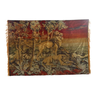 1960s Vintage Woven Wall Tapestry For Sale