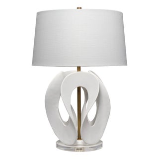Jamie Young Swan Table Lamp in White Resin For Sale