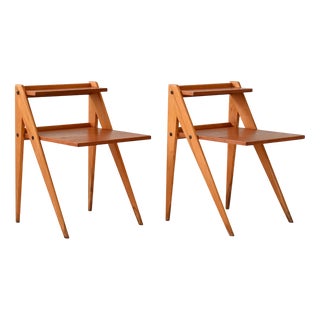Scandinavian Bedside Tables with Shelves, 1960s, Set of 2 For Sale