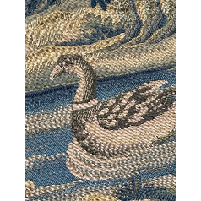 Mid-Century French Jacquard Halluin Tapestry with Verdure Mallard in the style of Aubusson, 1960s For Sale - Image 15 of 18