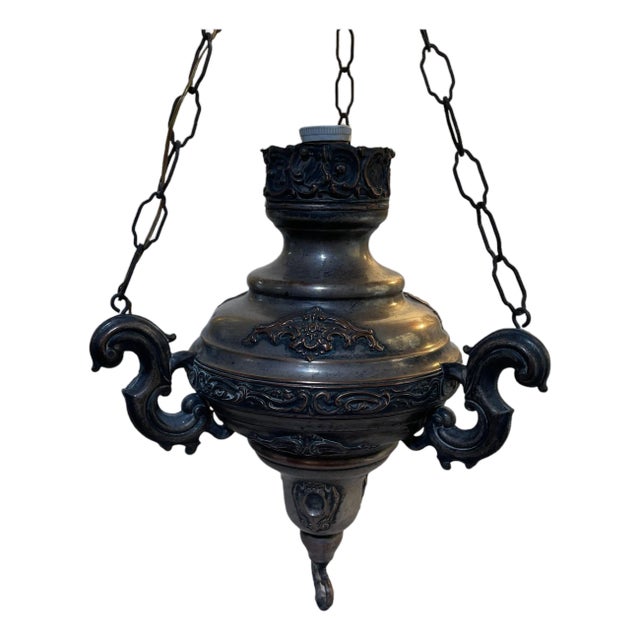 Silver-Plated Copper Votive Lamp, 18th Century For Sale