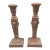 Pair of Vintage Terra Cotta Candleholders With Lion Decoration For Sale