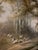 Wood Warren Clarke Original 1989 Oil Painting Woodland Sheep Landscape in Ornate Frame For Sale - Image 7 of 14