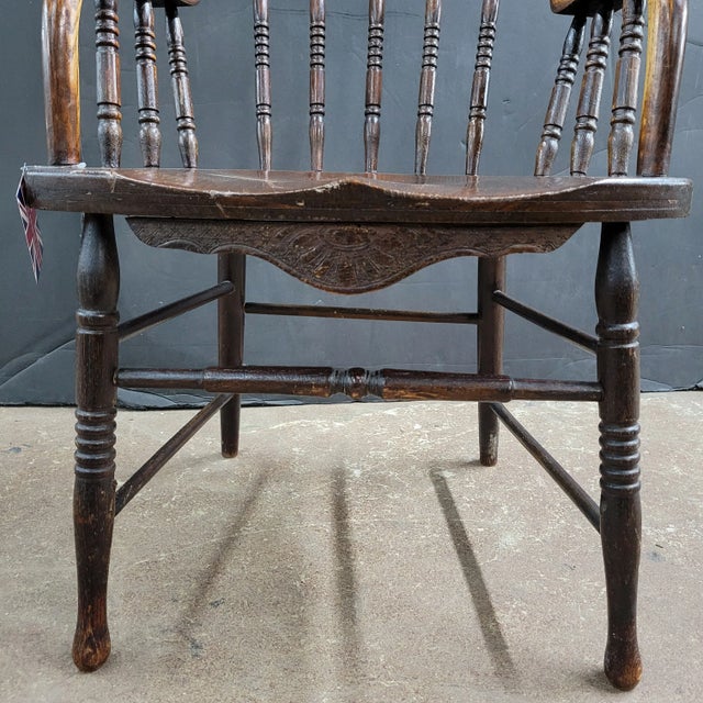 1910s Edwardian Oak Tub Chair For Sale - Image 16 of 16