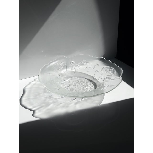 Glass Fruit Bowl with Flamingos by Walther Glas, Germany, 1980s For Sale - Image 6 of 9