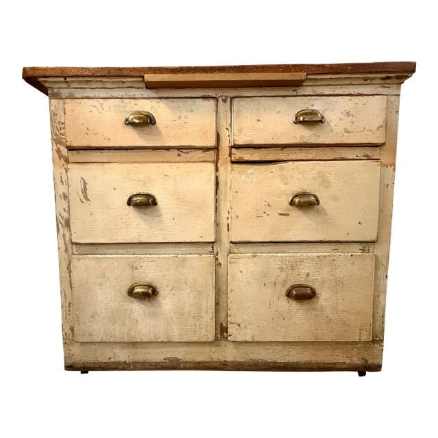 Antique Primitive Wood Cabinet For Sale