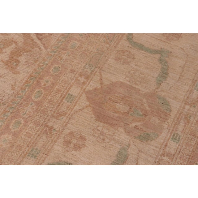 Tan Boho Chic Ziegler Tan Hand-Knotted Wool Rug - 12'4'' X 15'1'' For Sale - Image 8 of 8