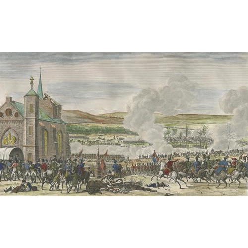 Napoleonic Wars, Battle of Eylau, Hand-Colored Engraving, 1807 For Sale - Image 4 of 13