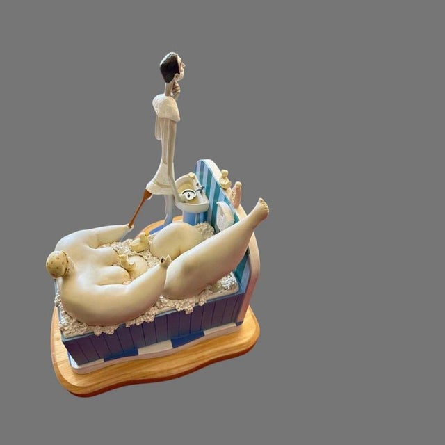 Peekaboo Figural Resin Sculpture in the style of Sarah Jane Szikora For Sale - Image 4 of 16
