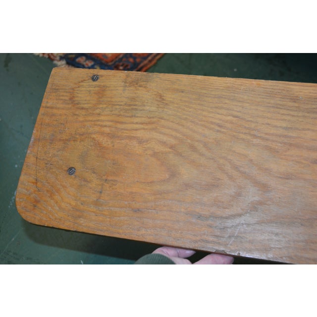 1960s Mid Century Wood Stick & Ball Shelf 24" Wall Mount Brass Finials / Round Beehive Balls For Sale - Image 11 of 18