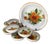 Mid 20th Century Italian Salad Bowl Set in Glazed Terra Cotta With Orange Floral Design - 9 PCS For Sale