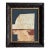 “Rodeo” Black Abstract Art in Antique Frame, Southwest Rugged Living Room Art by JTS For Sale