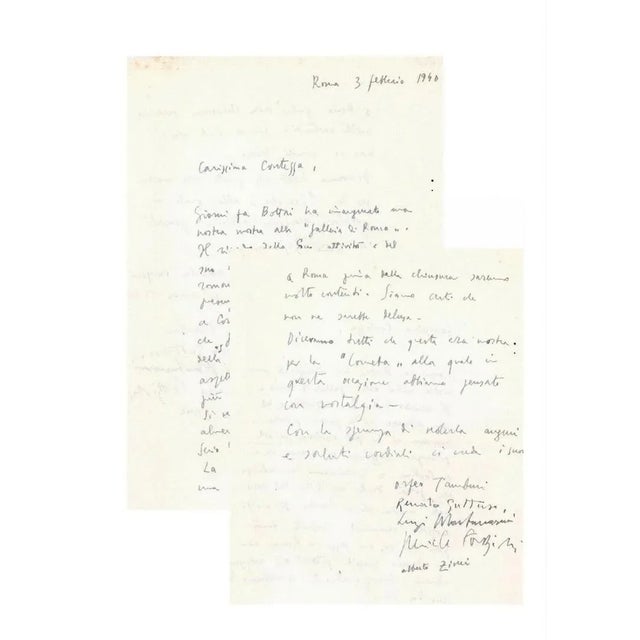 Letter from Orfeo Tamburi to Countess Pecci Blunt is an invitation letter for the collective of the rising Roman group...