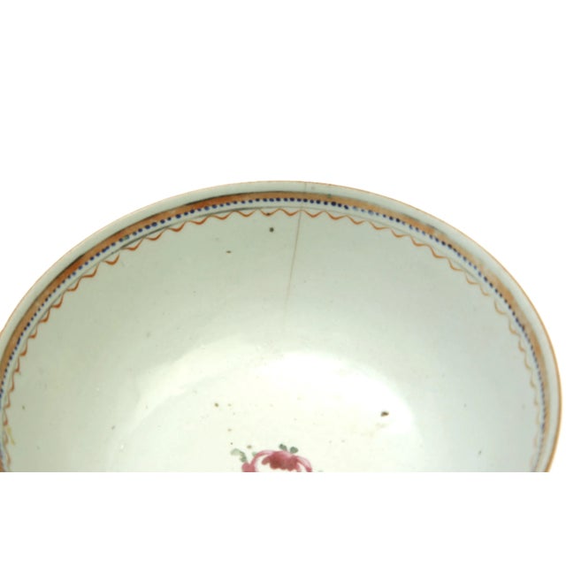 Ceramic Early Chinese Export Qianlong Famille Rose Bowl - 8" - c.1790-1810 For Sale - Image 7 of 11