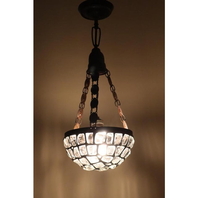 Art Nouveau Pendant Lamp with Slack Glass in Rock Crystal Optics, Germany 1920s For Sale - Image 9 of 16