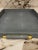 Gorgeous shade of blue-gray vegan leather in the pattern of Shagreen/stingray style large size decorative tray with handles.