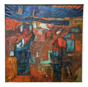 Adolf Gerhard, Composition-Landscape, German Expressionist, Large Pastose Painting, 1970