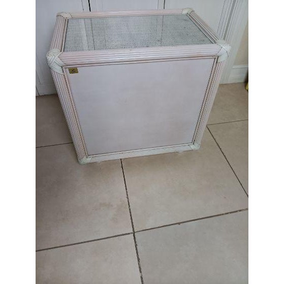 Henry Link Style Vintage Nightstand Wicker Rattan 2 Drawer Beige Glass Top Style: Coastal Color: Beige Dimensions: 22" W x...