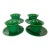 Antique 19th Century Chinese Bright Green Peking Glass Tea Cups & Saucers - Set of 4 For Sale