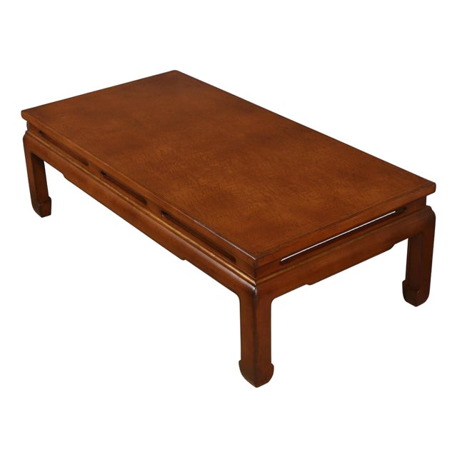 Asian Modern Cinnamon Brown Coffee Table With Ming Style Legs For Sale
