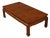 Asian Modern Cinnamon Brown Coffee Table With Ming Style Legs For Sale