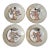 Vintage Set of 4 "Strolling Geisha" Appetizer Plates by Fitz & Floyd For Sale