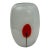 Frosted Art Glass Vase With Red Poppy, Studio Glass Style, 7 Inch Ovoid Vase, White Satin Glass Floral For Sale