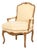 Louis XV Style Wool Damask Upholstered Fauteuil For Sale