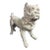 Antique French Bulldog Sculpture | Early 20th Century Plaster & Metal Figure, Circa 1910–1920 For Sale