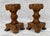 1970s Vintage Brutalist Tiki Carved Wood Candlestick Holders - A Pair For Sale - Image 5 of 8