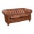 20th Century Vintage Brown Leather Chesterfield Two Seat Sofa Loveseat From Denmark For Sale