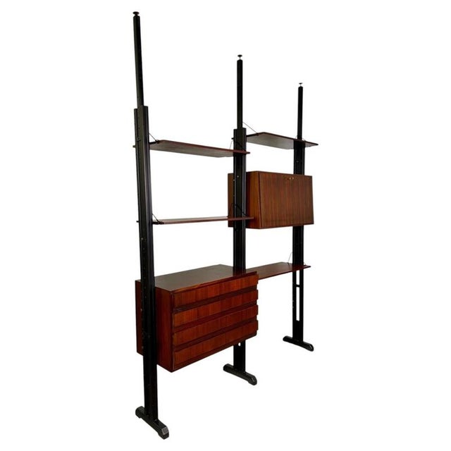 Italian Modular Wooden Bookshelf, 1960s For Sale - Image 10 of 10