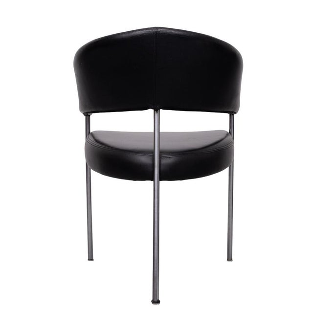 Vintage Black Leather Dining Chairs from Castelijn, 1990s, Set of 4 For Sale - Image 13 of 15