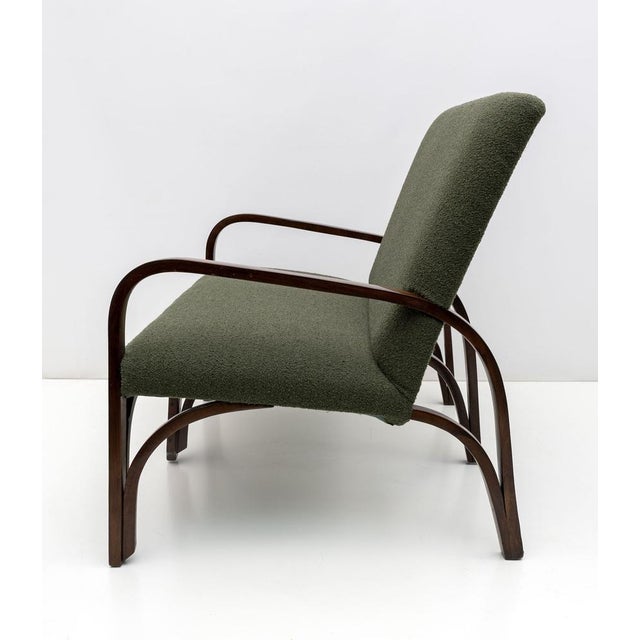 Art Deco Italian Green Boucle Armchairs and Small Sofa, 1930s, Set of 3 For Sale - Image 9 of 18