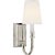 Thomas O'Brien for Visual Comfort Signature Modern Library Sconce in Polished Nickel with Linen Shade For Sale