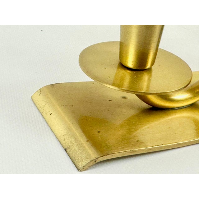 Metal Swedish Brass Candleholder by Walter Andersson for Ystad Metall, 1950s For Sale - Image 7 of 10