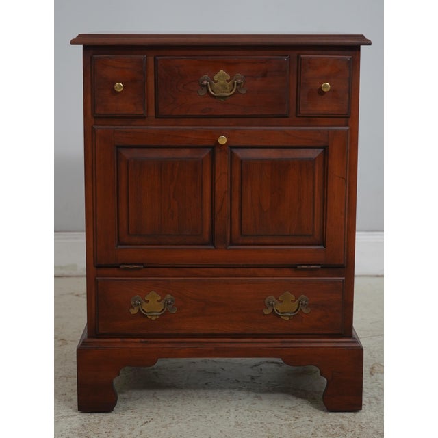 Age: C.1971 Details: Finish no.24 The McKenzie Nightstand Fall Door Fronts Solid Cherry High Quality Construction Solid...
