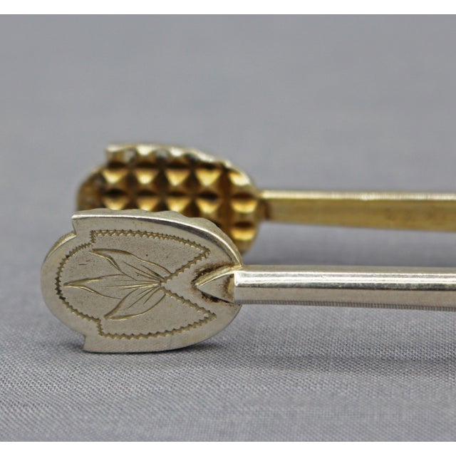 Circa 1924-39 Estonian 875 Standard Silver Tongs With Gold-Washed Interior For Sale - Image 4 of 9