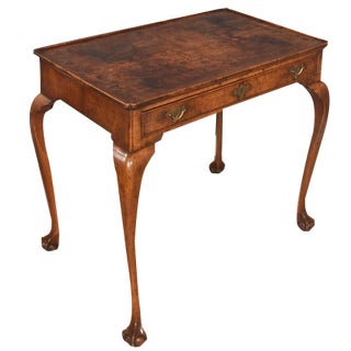 Figured Walnut Silver Side Table For Sale