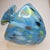 Vintage Murano Style Art Glass Blue Blown Vase For Sale In Phoenix - Image 6 of 7