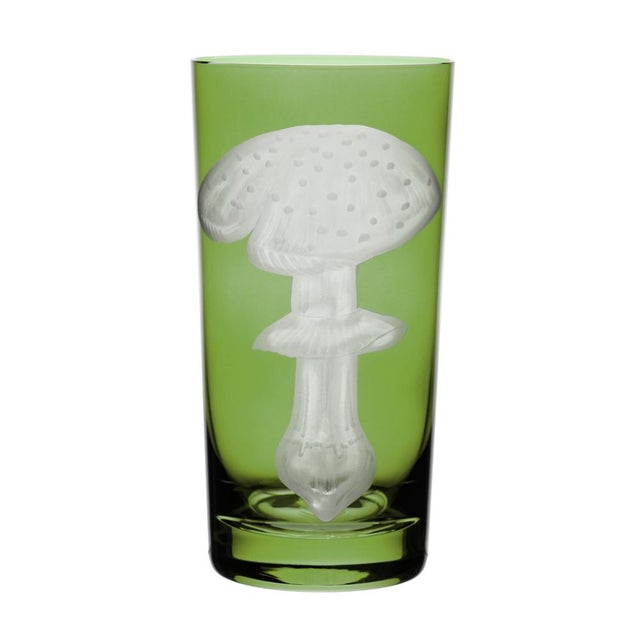 Farmhouse ARTEL Mushrooms Collection Highball in Khaki Green - Set of 6 For Sale - Image 3 of 8