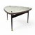 A striking Space Age–era mirrored coffee table, showcasing a beautifully shaped triangular top with softly rounded edges....
