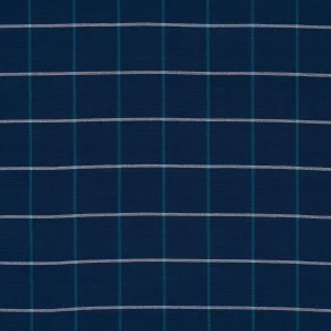 Schumacher X Mark D. Sikes Frannie Windowpane Fabric In Navy