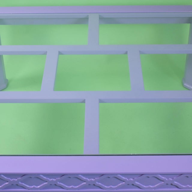 Hollywood Regency Hollywood Regency Fretwork Square Coffee Table For Sale - Image 3 of 4