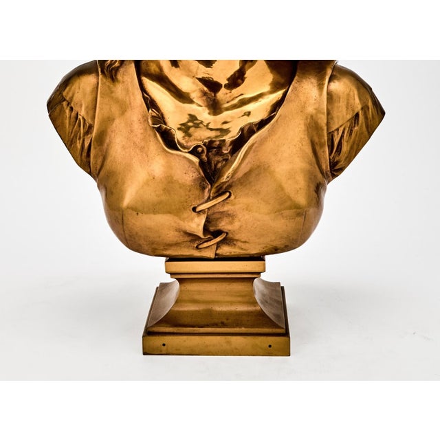 French 19th Century Bronze Sculpture/ Bust of a Woman, Signed F, Barbedienne For Sale In New York - Image 6 of 10