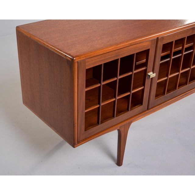 Mid-Century Younger Teak Cabinet With Open Gridwork Doors For Sale - Image 4 of 13