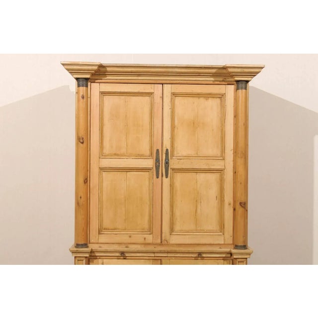 Wood 7’ Ft Tall English Coffee Bar With Adjustable Shelves and Drawers For Sale - Image 7 of 11